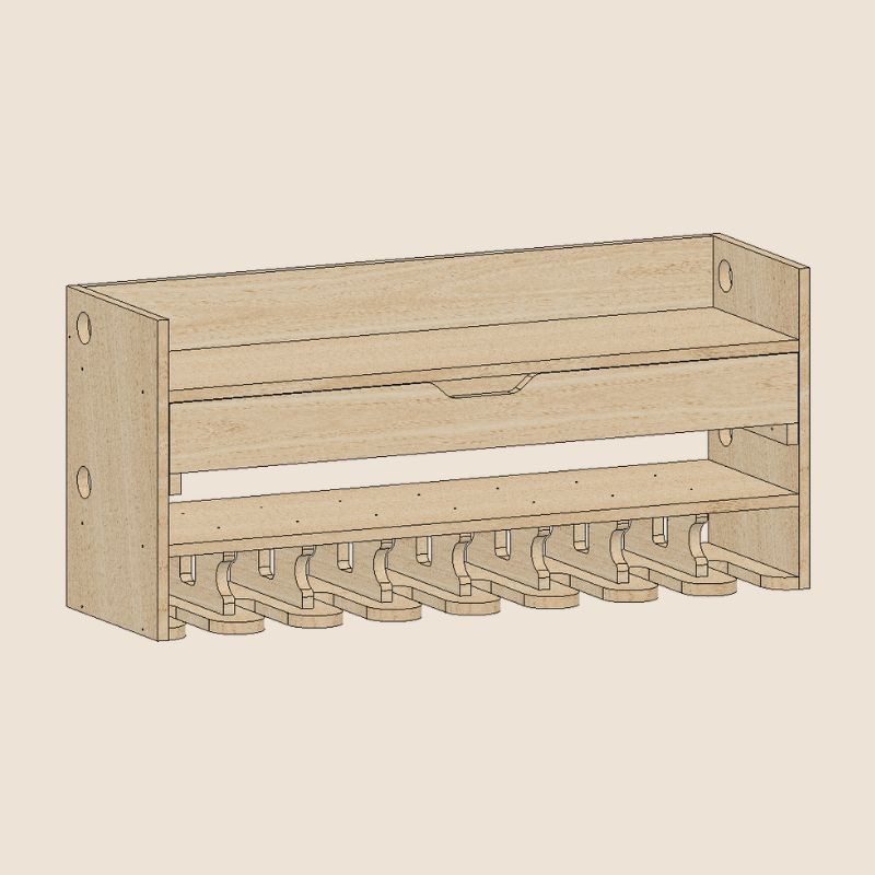 Cordless Drill Holder Storage Rack Plan WorkShop Projects designed in Autocad