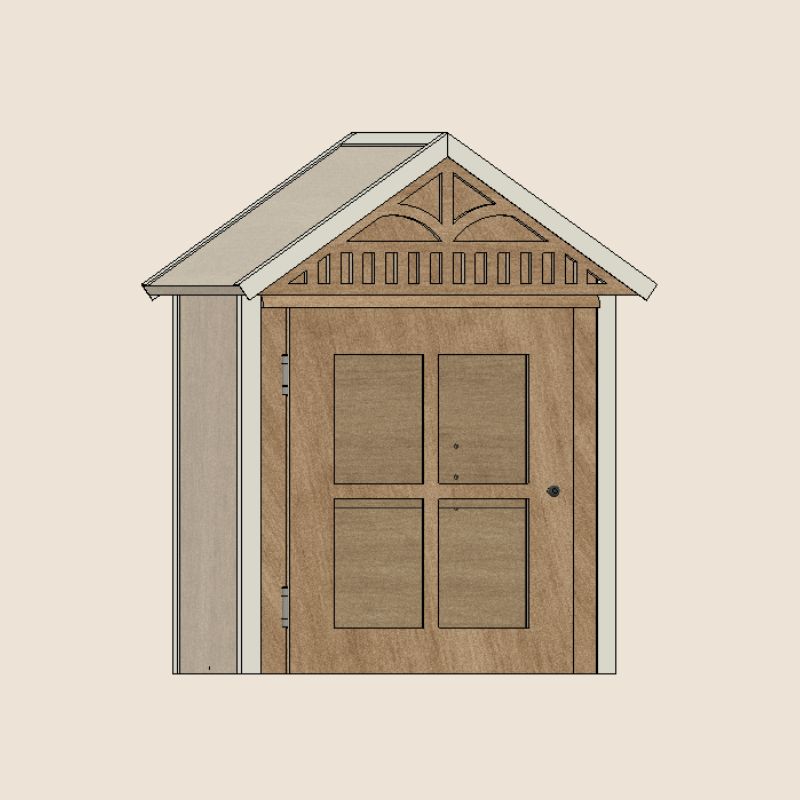 A wooden Little Free Library design in Autocad. Outdoor plan Lindwood