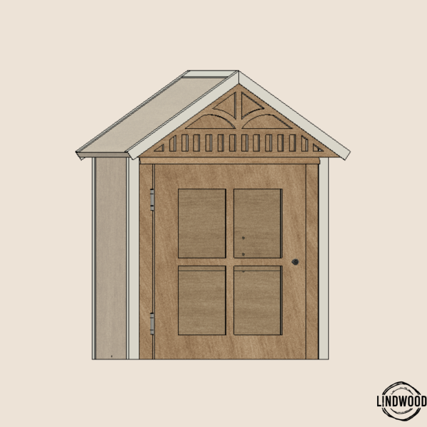 A wooden Little Free Library design in Autocad. Outdoor plan Lindwood