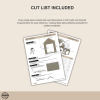 Little Street Library cut list pages showing material preparation, measurements, and step‑by‑step cutting diagrams