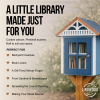 Little Street Library with custom colours and personal touches, shown outdoors with books inside and text highlighting who it’s perfect for